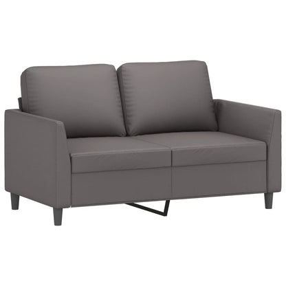 3 pcs conjunto de sofás c/ almofadões couro artificial cinzento