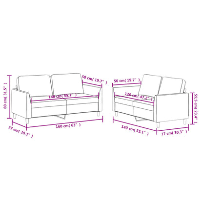 2 pcs sofa set with red faux leather cushions