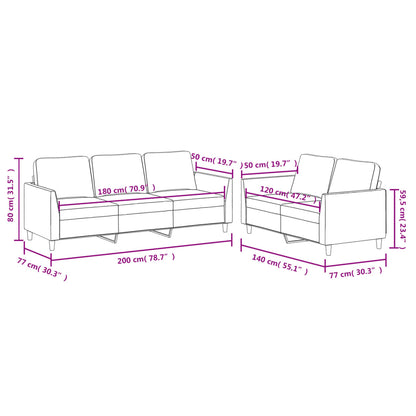 2 pcs conjunto de sofás com almofadões couro artificial preto