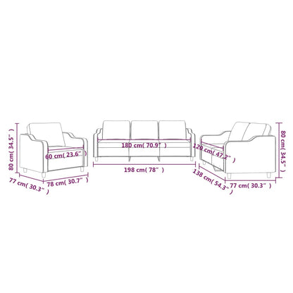 3 pcs conjunto de sofás com almofadões tecido preto