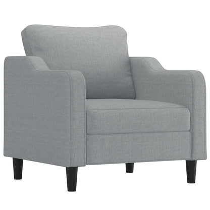 4 pcs conjunto de sofás com almofadões tecido cinzento-claro