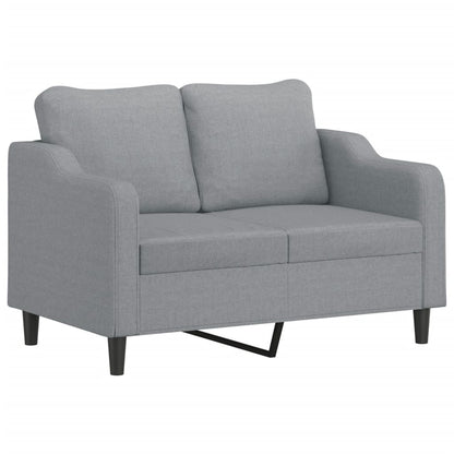 4 pcs conjunto de sofás com almofadões tecido cinzento-claro