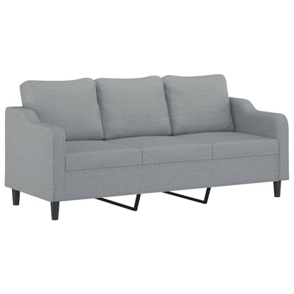 4 pcs conjunto de sofás com almofadões tecido cinzento-claro