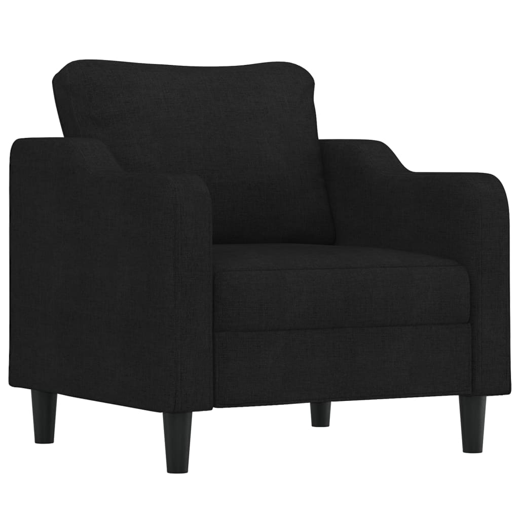 4 pcs conjunto de sofás com almofadões tecido preto