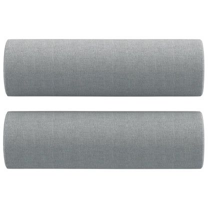3 pcs conjunto de sofás com almofadas tecido cinzento-claro