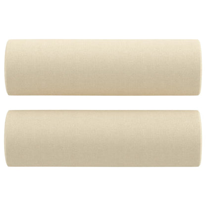 3 pcs conjunto de sofás com almofadas tecido cor creme