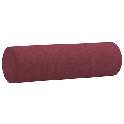 3 pcs conjunto de sofás com almofadas tecido vermelho-tinto