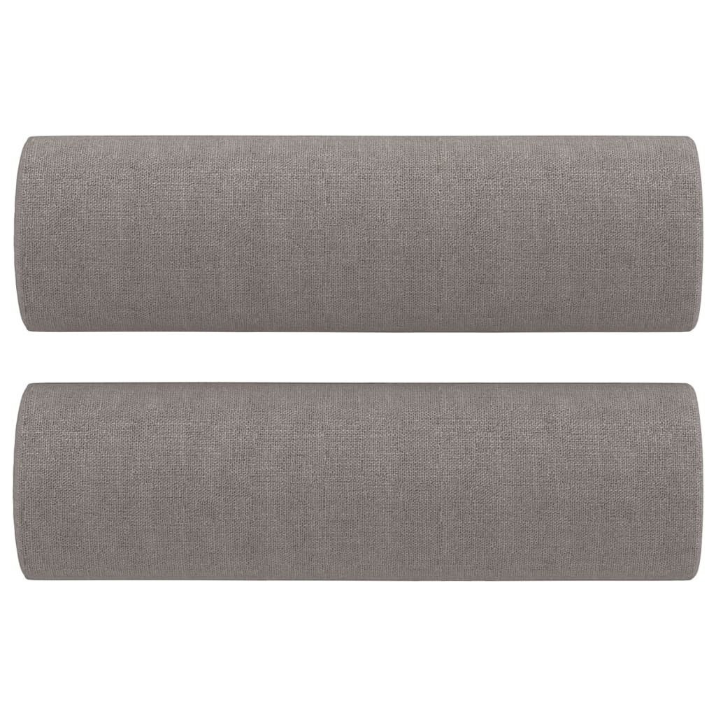 3 pcs conjunto de sofás com almofadas tecido cinza-acastanhado