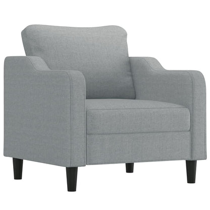 4 pcs conjunto de sofás com almofadas tecido cinzento-claro