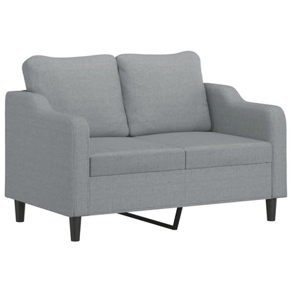 4 pcs conjunto de sofás com almofadas tecido cinzento-claro