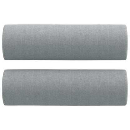 4 pcs conjunto de sofás com almofadas tecido cinzento-claro