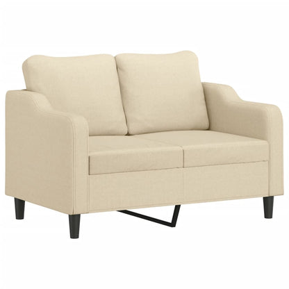 4 pcs conjunto de sofás com almofadas tecido cor creme