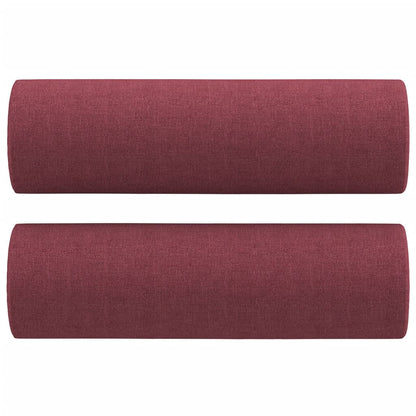 4 pcs conjunto de sofás com almofadas tecido vermelho-tinto