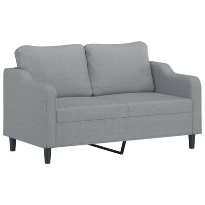 2 pcs conjunto de sofás com almofadões tecido cinzento-claro
