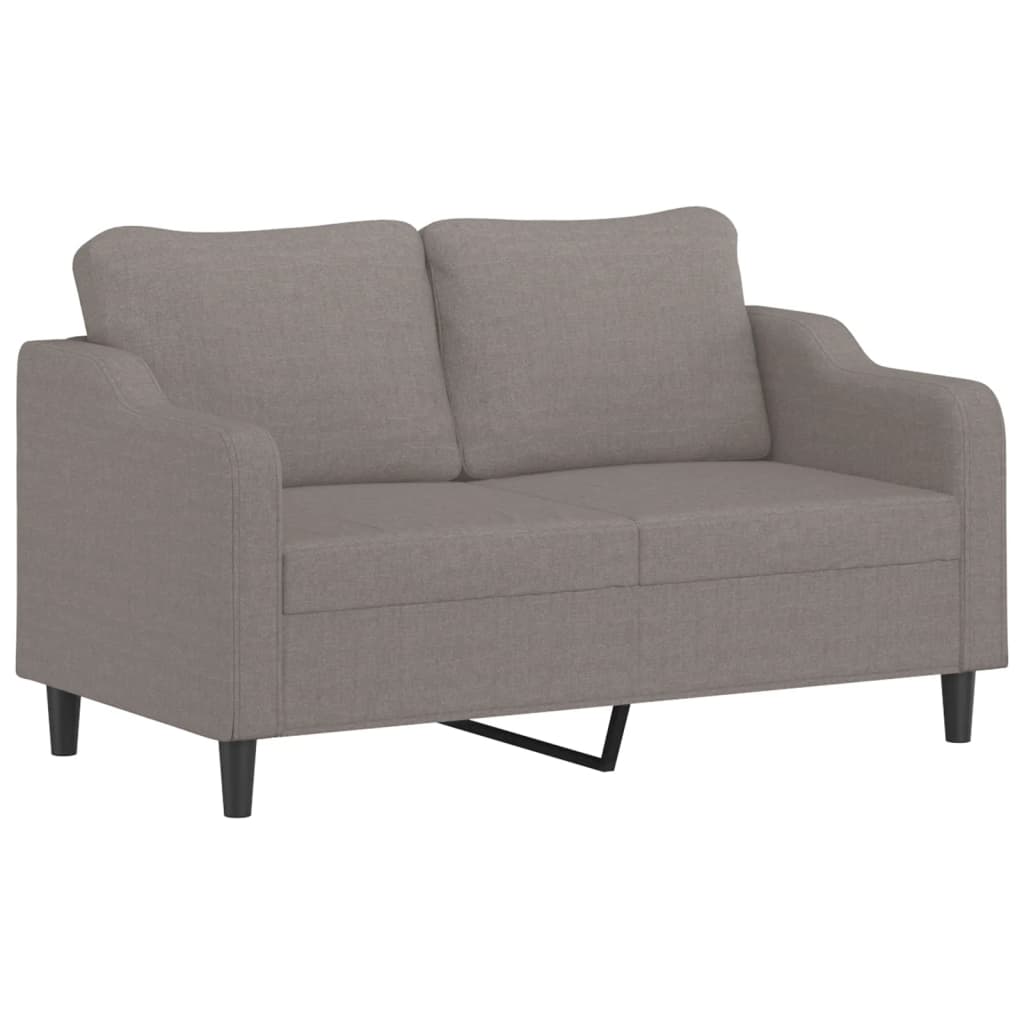 2 pcs conjunto de sofás com almofadões tecido cinza-acastanhado