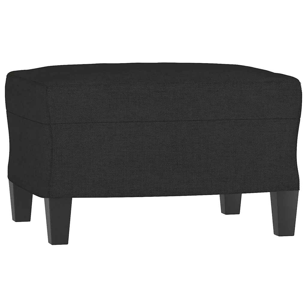 3 pcs conjunto de sofás com almofadões tecido preto