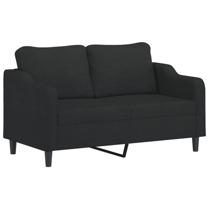 2 pcs conjunto de sofás com almofadas tecido preto
