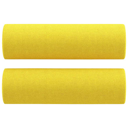 2 pcs conjunto de sofás com almofadas tecido amarelo-claro