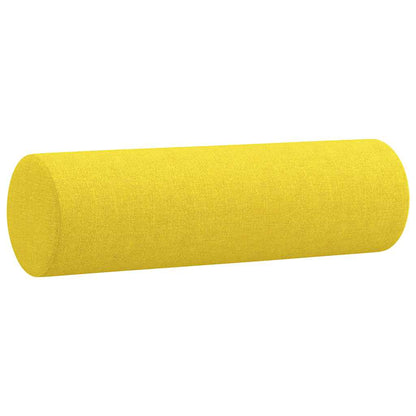 2 pcs conjunto de sofás com almofadas tecido amarelo-claro