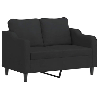 3 pcs conjunto de sofás com almofadas tecido preto