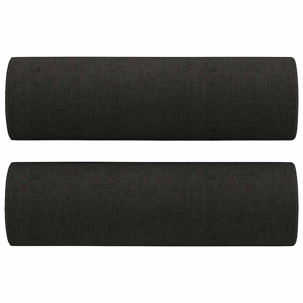 3 pcs conjunto de sofás com almofadas tecido preto