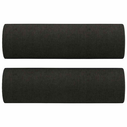 3 pcs conjunto de sofás com almofadas tecido preto