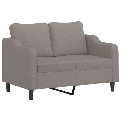 2 pcs conjunto de sofás com almofadões tecido cinza-acastanhado