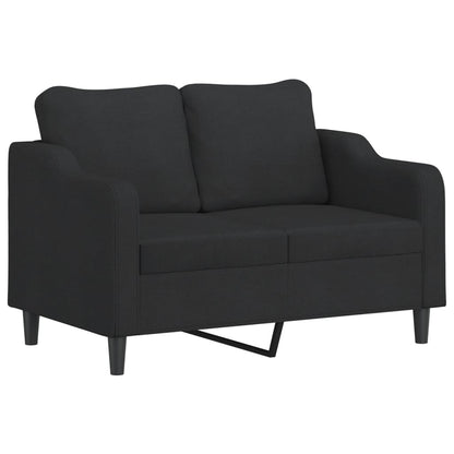 2 pcs conjunto de sofás com almofadas tecido preto