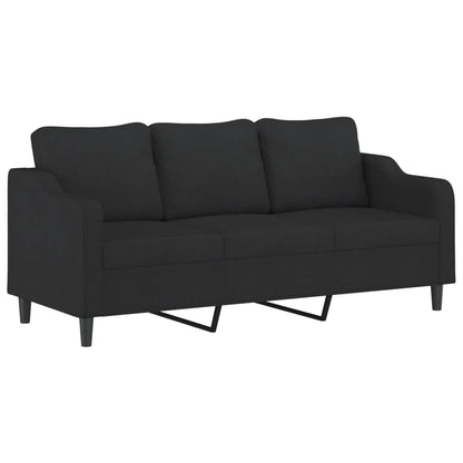 2 pcs conjunto de sofás com almofadas tecido preto