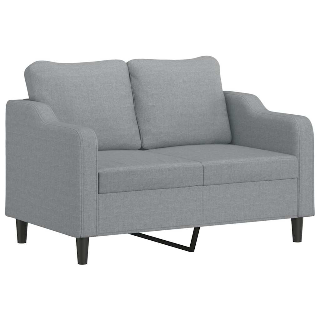 3 pcs conjunto de sofás com almofadas tecido cinzento-claro