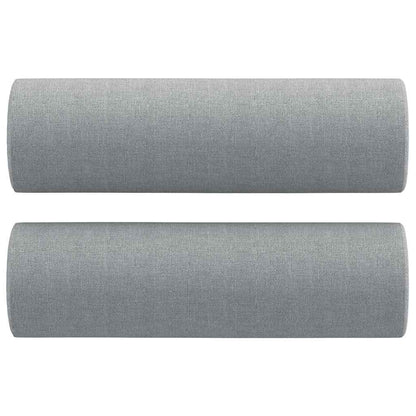 3 pcs conjunto de sofás com almofadas tecido cinzento-claro