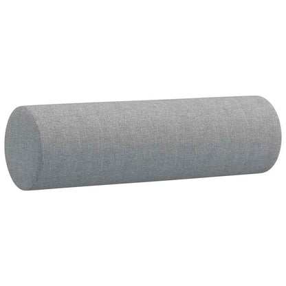 3 pcs conjunto de sofás com almofadas tecido cinzento-claro