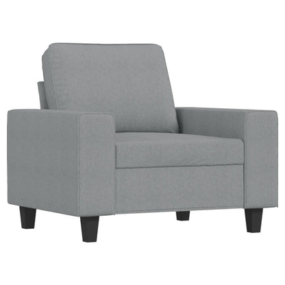 3 pcs light grey fabric sofa set