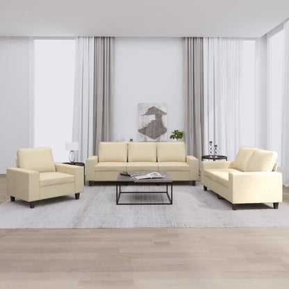 3 pcs cream color fabric sofa set