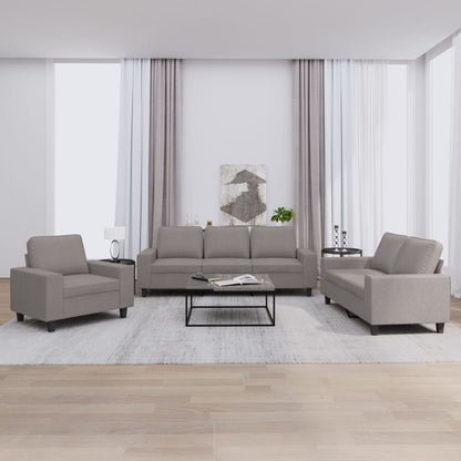 3 pcs sofa set grey-brown fabric