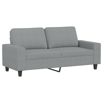 2 pcs conjunto de sofás tecido cinzento-claro