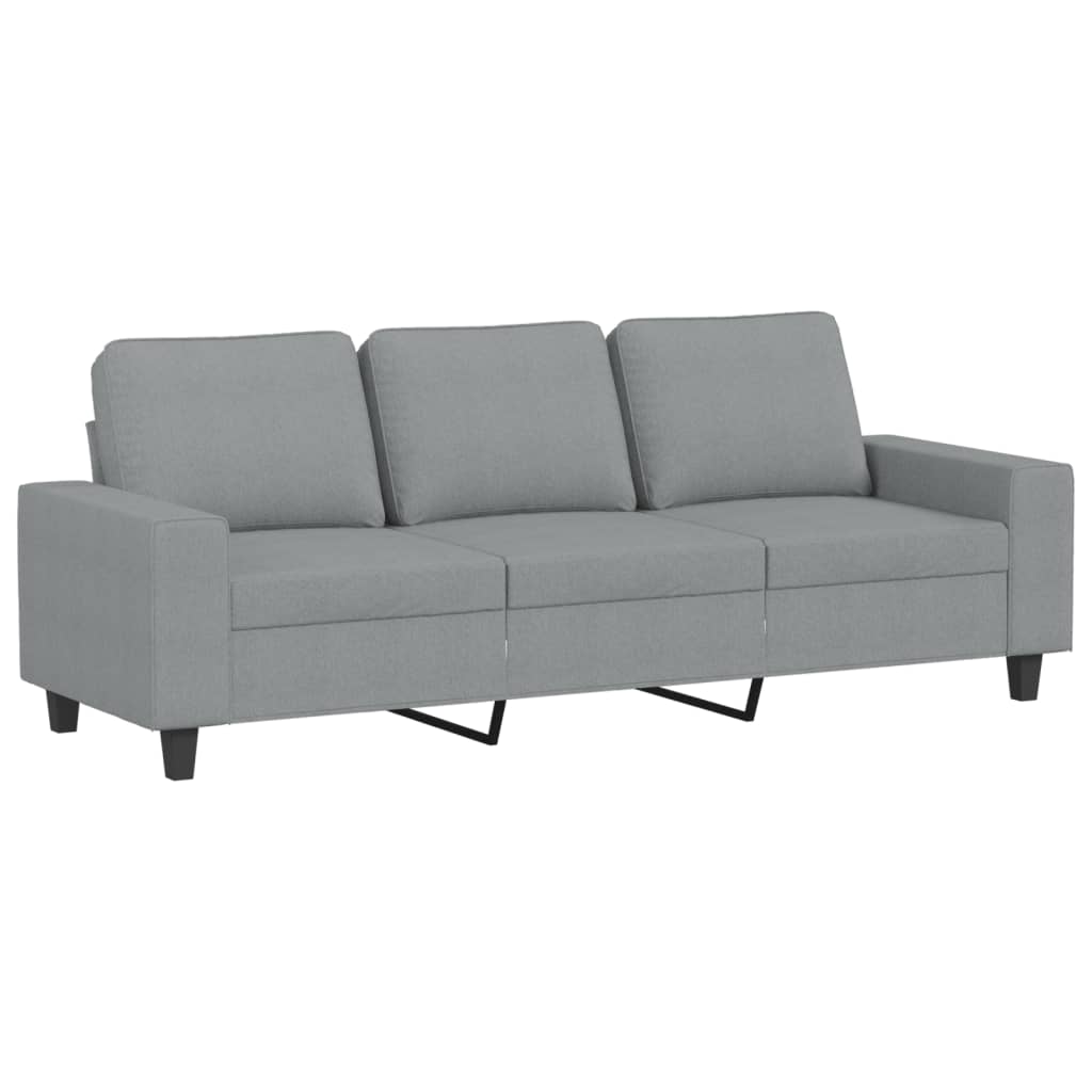 2 pcs conjunto de sofás tecido cinzento-claro