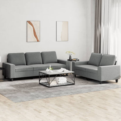 2 pcs dark grey fabric sofa set
