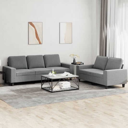 2 pcs dark grey fabric sofa set