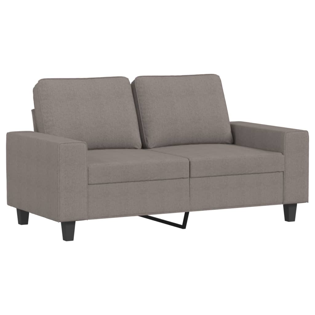 2 pcs conjunto de sofás tecido cinzento-acastanhado