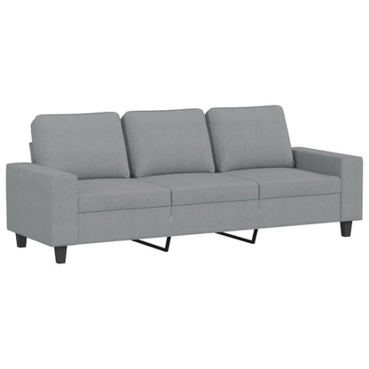 3 pcs conjunto de sofás tecido cinzento-claro
