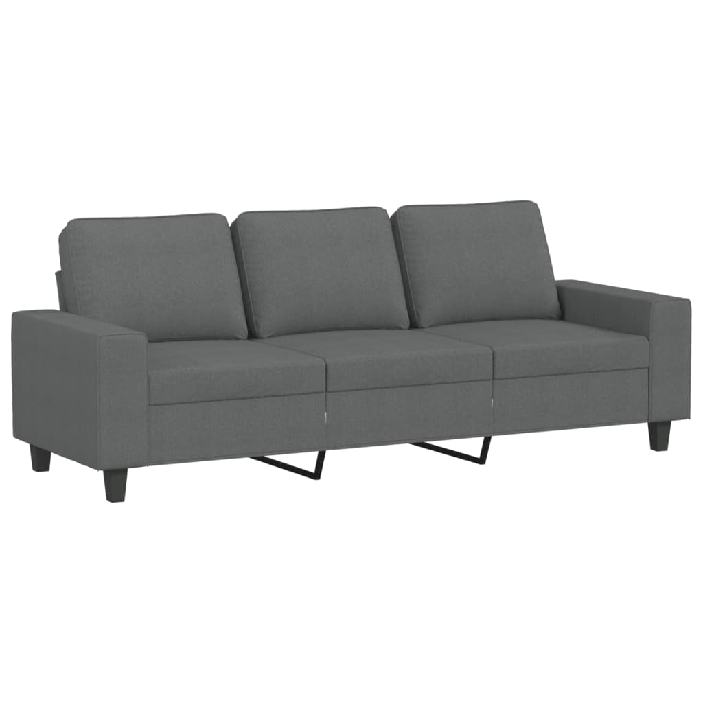 3 pcs conjunto de sofás tecido cinzento-escuro