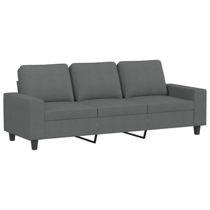 3 pcs conjunto de sofás tecido cinzento-escuro