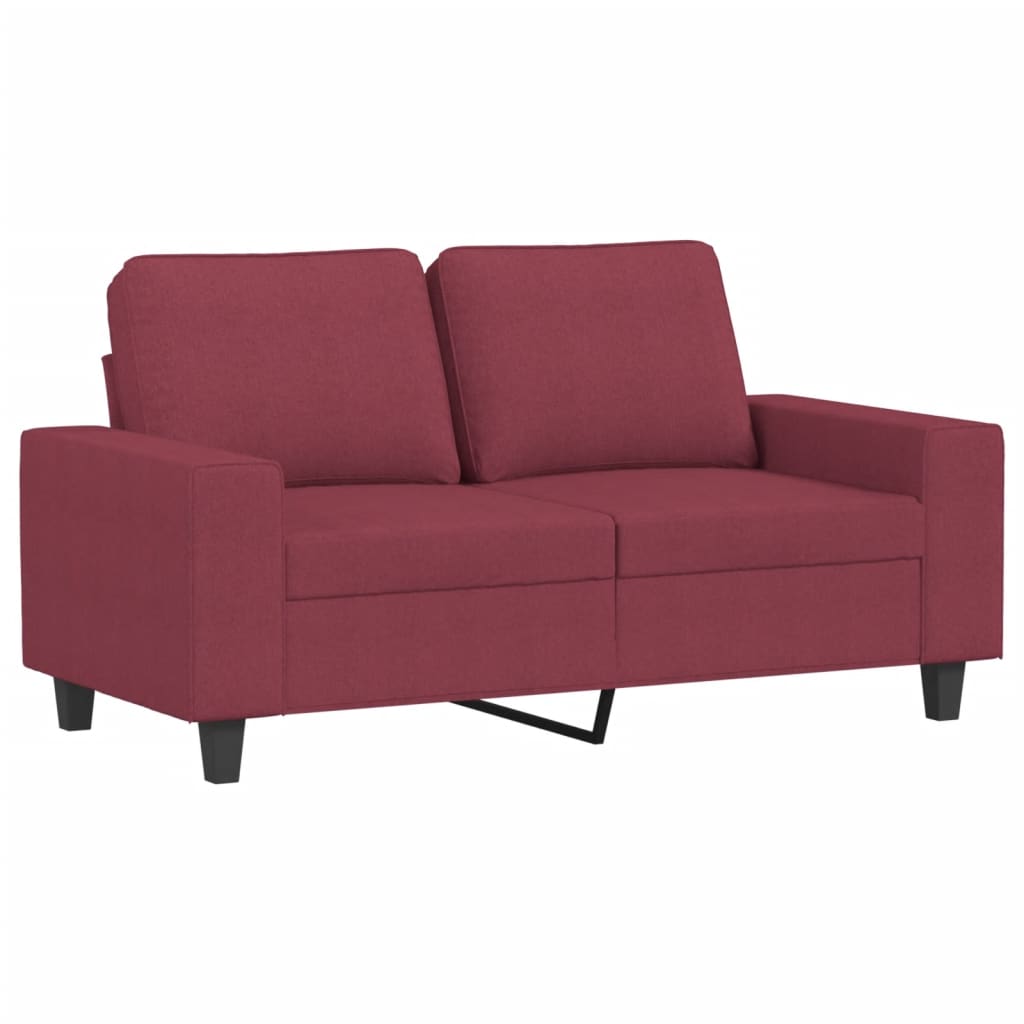 3 pcs conjunto de sofás tecido vermelho-tinto