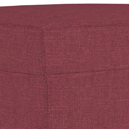 3 pcs conjunto de sofás tecido vermelho-tinto