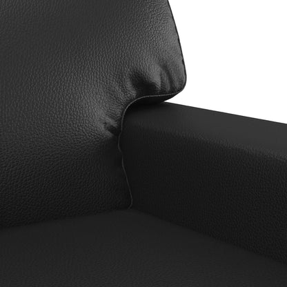 2 pcs sofa set black artificial leather