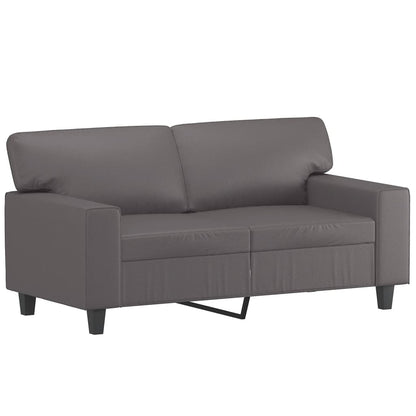 2 pcs conjunto de sofás couro artificial cinzento