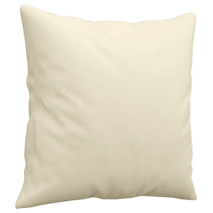 3 pcs conjunto de sofás com almofadas couro artificial creme