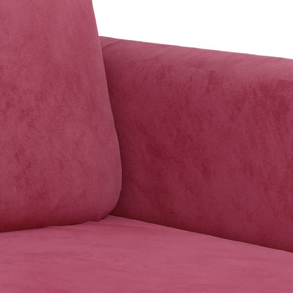 3 pcs red-red velvet sofa set