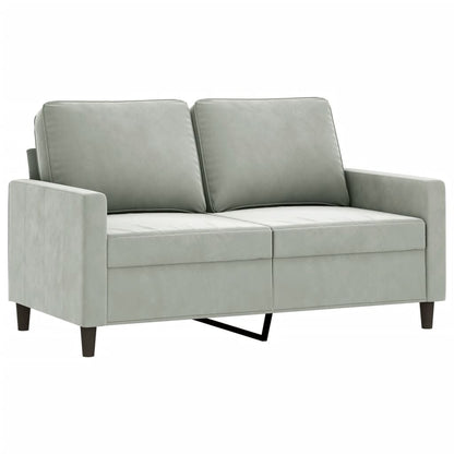 4 pcs conjunto de sofás veludo cinzento-claro